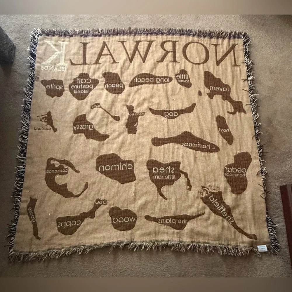 Norwalk Connecticut USA Fringe Trim Throw Blanket, Lap Blanket, Home Decor